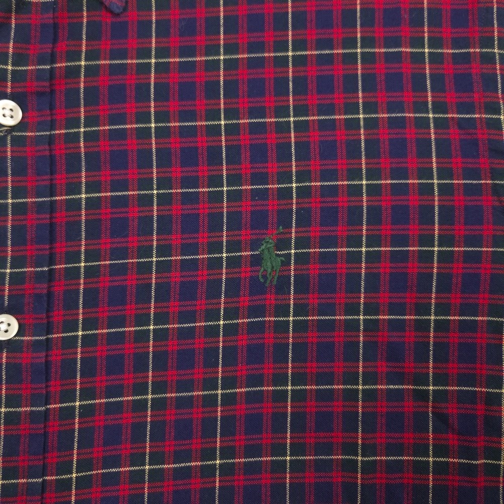 Ralph Lauren Shirt Men XL Classic Fit Tartan Plaid Button Down Long Sleeve Navy - Picture 4 of 10